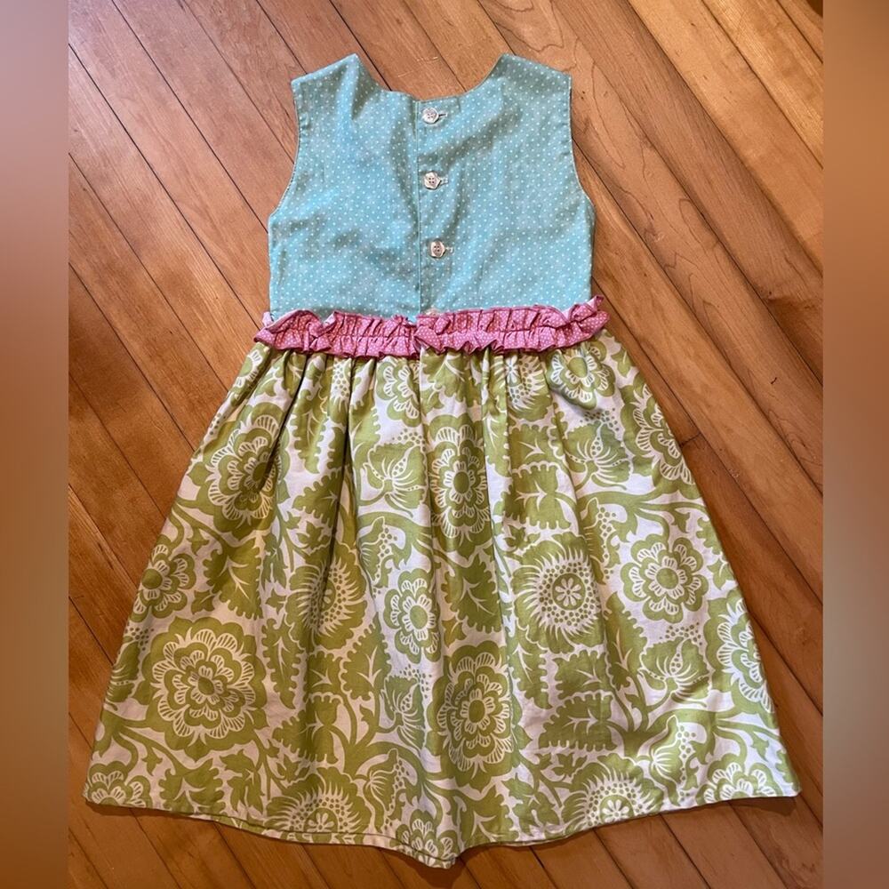 Persnickety Pastel Damask Cotton Dress - Picture 5 of 5